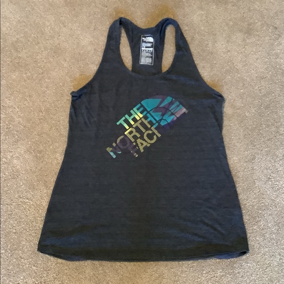The North Face Gray Tank Multicolor Logo Size L - Picture 2 of 6